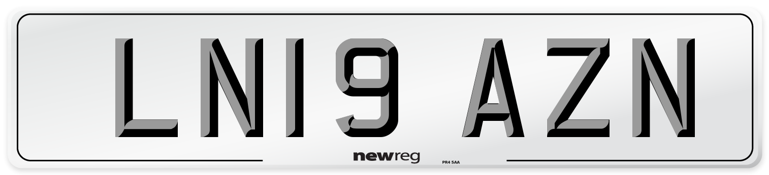 LN19 AZN Number Plate from New Reg